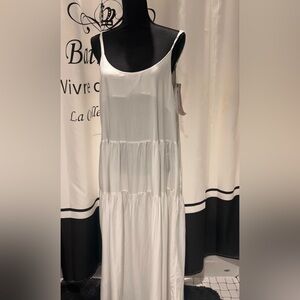 White Sleeveless Dress Yesno